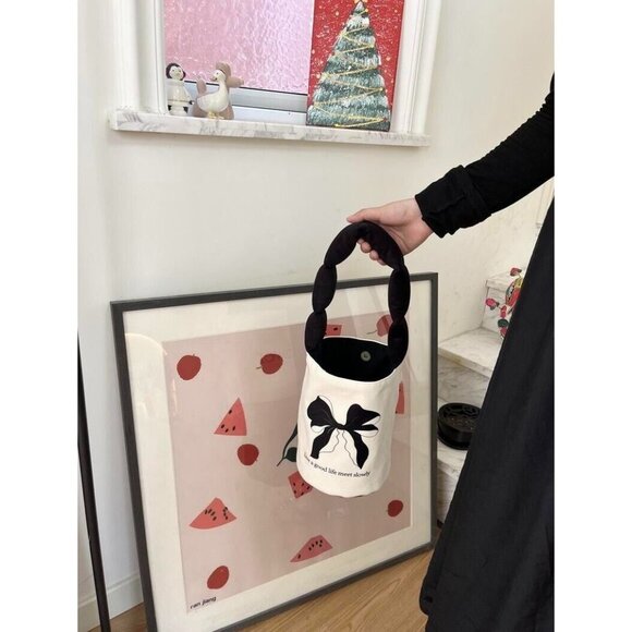Handmade Small unique Fashion bow-knot Bucket cloth Bag for Women - Picture 7 of 9